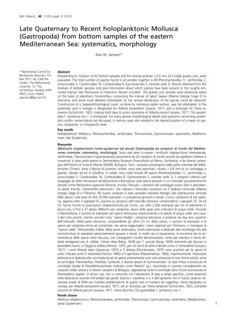 Late Quaternary To Recent Holoplanktonic Mollusca Bad Request