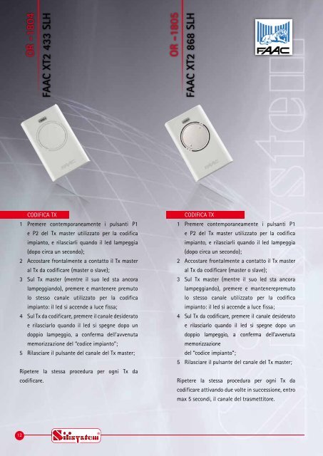 Istruzioni Radiocomandi Originali - Silisystem