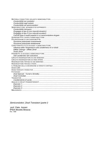 Semiconduttori, Diodi Transistori (parte I) - Ipsia Moretto