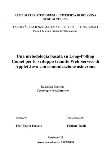 Una metodologia basata su Long-Polling Comet per ... - Taioli Fabiano