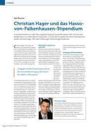 Christian Hager und das Hasso- von-Falkenhausen-Stipendium