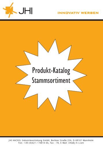 Produkt-Katalog Stammsortiment - JHI