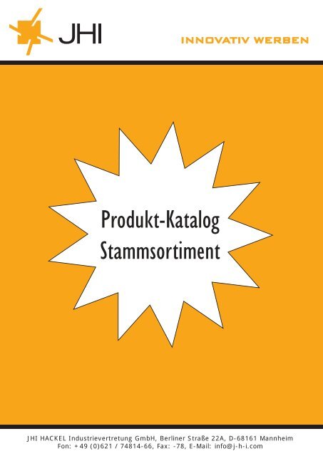 Produkt-Katalog Stammsortiment - JHI