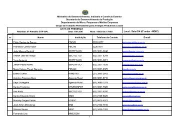 (Lista de Presen\347a.xls) - Ministério do Desenvolvimento ...