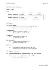 The Passive in Latin and Romance 1 The CL Passive 1.1 Forms 1.2 ...