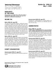 IRB 2006-18 - Internal Revenue Service