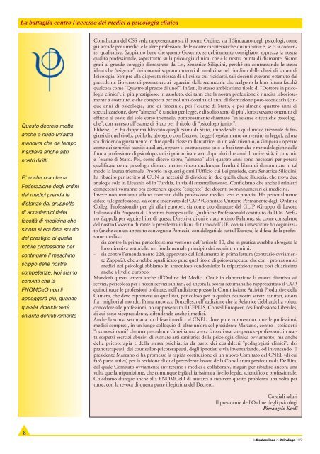 La Professione di Psicologo n. 2/2005 - Ordine nazionale Psicologi