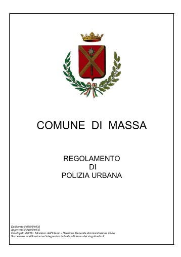 Regolamento polizia urbana.pdf - Comune di Massa