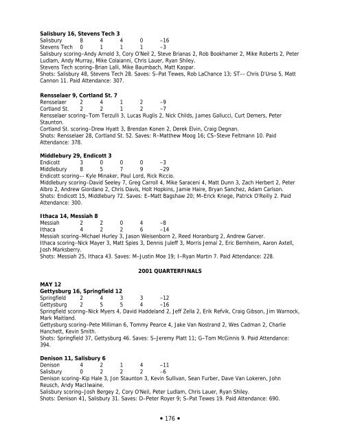 2006 NCAA Men's Lacrosse Championships Records Book