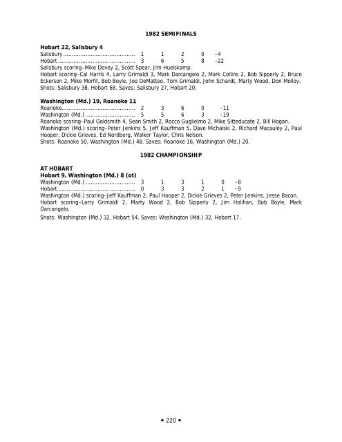 2006 NCAA Men's Lacrosse Championships Records Book