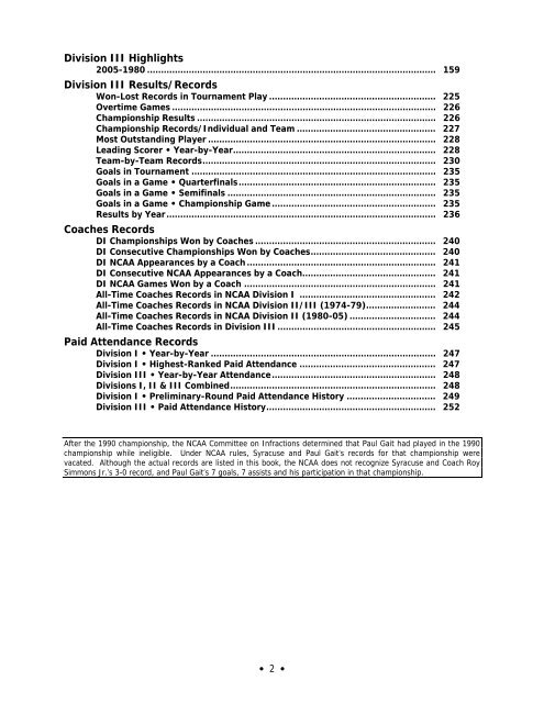 2006 NCAA Men's Lacrosse Championships Records Book