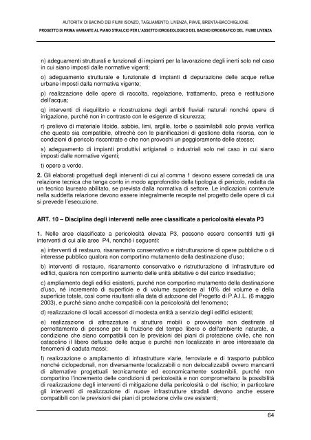 RELAZIONE TECNICA - Autorità di Bacino dei fiumi dell'Alto Adriatico