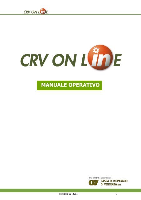 Manuale Operativo Cassa Di Risparmio Di Volterra