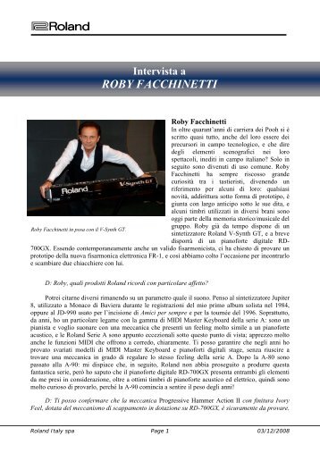 Roby Facchinetti parla del pianoforte RD-700GX - Roland Italy SpA