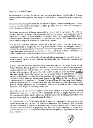 Lettera del M.A. Gdf Pascal Scatigno - Ficiesse