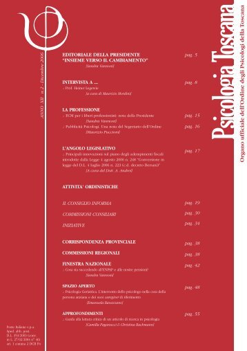 Anno 12 - numero 2/2006 - Ordine Psicologi Toscana