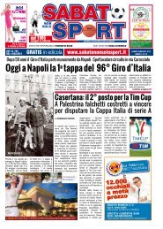 Oggi a Napoli la 1a tappa del 96° Giro d'Italia - Sabato Non Solo Sport