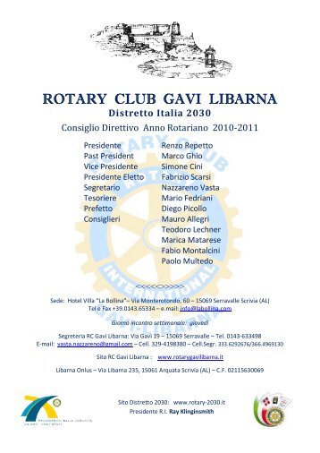 ROTARY CLUB GAVI LIBARNA - Rotary Gavi Libarna