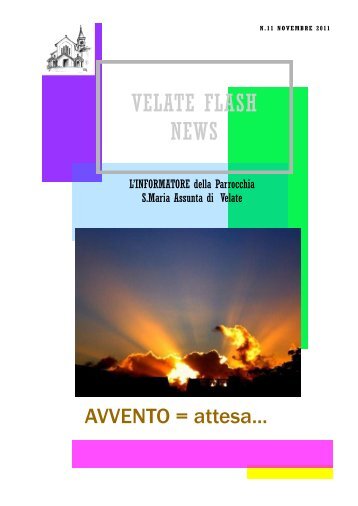 VELATE FLASH NEWS - Parrocchiavelate.org