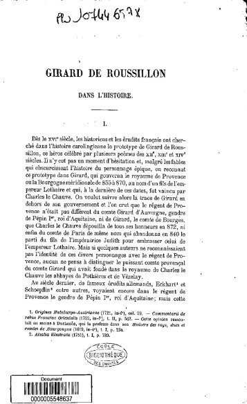 Girard de Roussillon dans l'histoire - Bibliothèque numérique de l ...