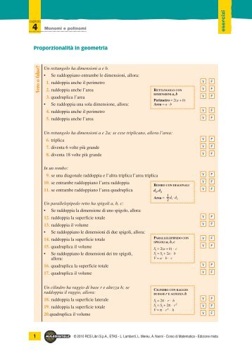 Esercizi - Proporzionalità in geometria - Aula Digitale