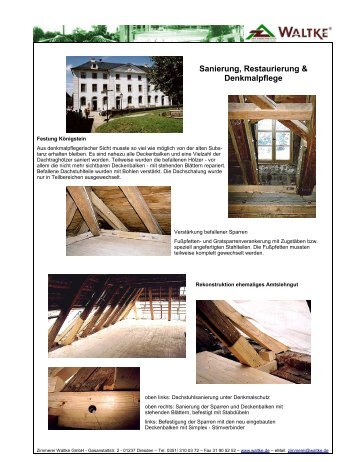 Sanierung, Restaurierung & Denkmalpflege - Zimmerei Waltke GmbH