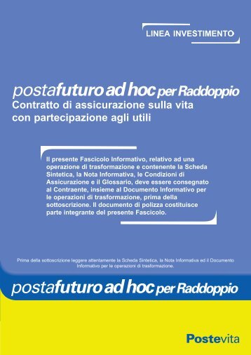 POSTAFUTURO AD HOC - Per RADDOPPIO - Poste Vita