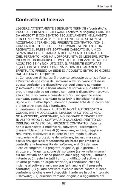 MANUALE PER L'UTENTE - ArcSoft