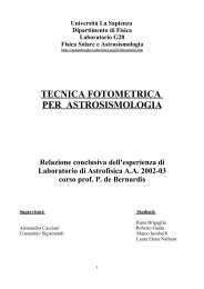 TECNICA FOTOMETRICA PER ASTROSISMOLOGIA - Icra.it