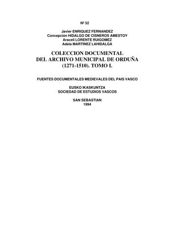 Colección Documental del Archivo Municipal de Orduña (1271 ...