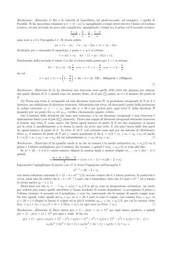 Soluzione prova di Matematica - Scuola Galileiana di Studi Superiori