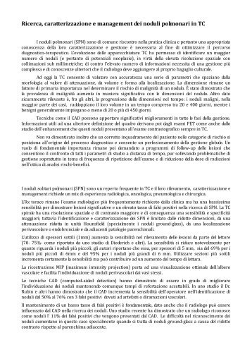 Ricerca, caratterizzazione e management dei noduli ... - SIRM