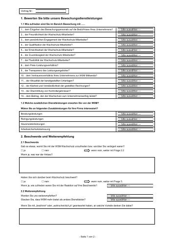 QM Bewachung - WSM Wachschutz GmbH Mittweida