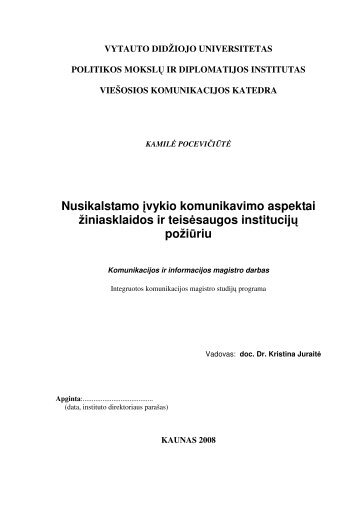 Nusikalstamo įvykio komunikavimo aspektai žiniasklaidos ir teis ...