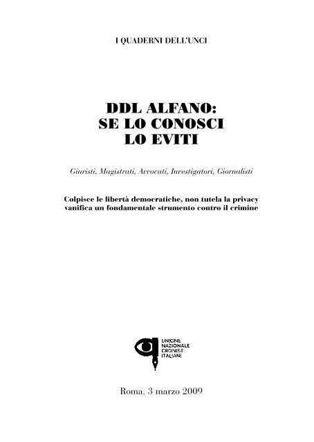 Quaderno Alfano - Osservatorio sulla legalita
