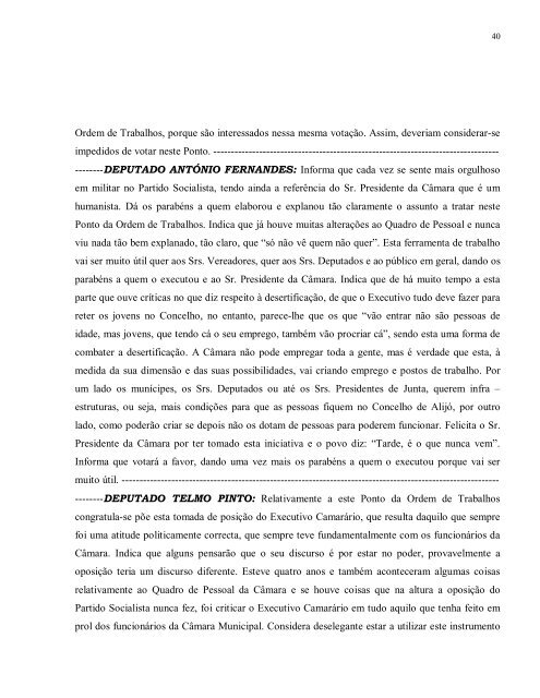 Acta da Sessão de Assembleia de 29/12 - Câmara Municipal de Alijó