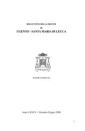 BOLLETTINO DIOCESANO N. 1 - 2008.pdf - Diocesi Ugento
