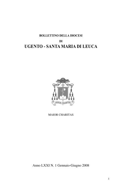 BOLLETTINO DIOCESANO N. 1 - 2008.pdf - Diocesi Ugento