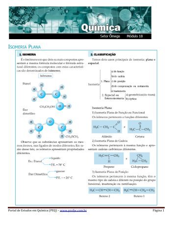 ISOMERIA PLANA - Portal de Estudos em Química