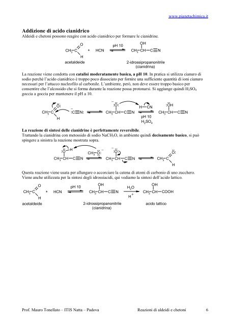 Reazioni di Aldeidi e Chetoni con Mecc.pdf - PianetaChimica