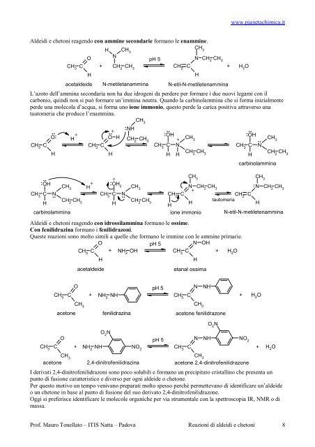 Reazioni di Aldeidi e Chetoni con Mecc.pdf - PianetaChimica