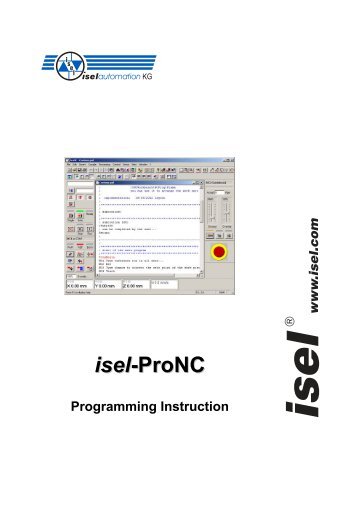isel-ProNC Programming Instruction - Bedienungsanleitungen ...