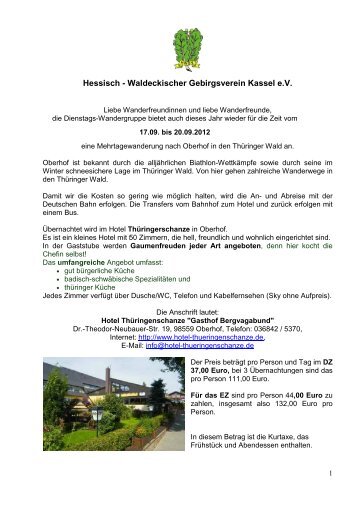 Hessisch - Waldeckisc Waldeckischer Gebirgsverein Kassel e.V. ...
