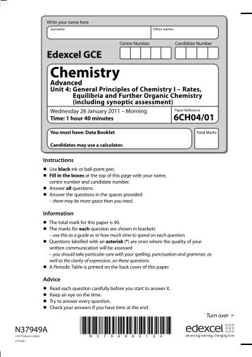 January 2011 - 6CH04 - Edexcel