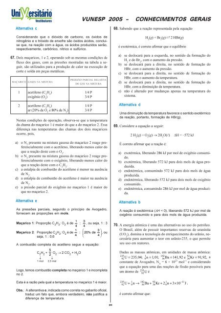 VUNESP 2005 – CONHECIMENTOS GERAIS MATEMÁTICA