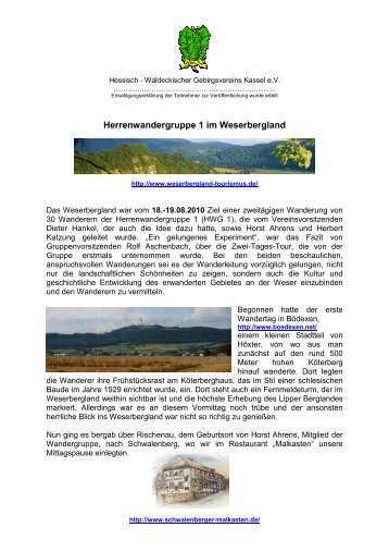 Herrenwandergruppe 1 im Weserbergland - Hessisch ...