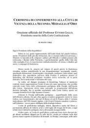 Orazione ufficiale del Professor Ettore Gallo, presidente ... - ISTREVI