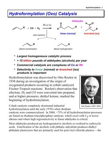 Hydroformylation Catalysis - LSU Chemistry