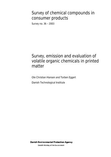 Survey, emission and evaluation of volatile organic ... - Miljøstyrelsen