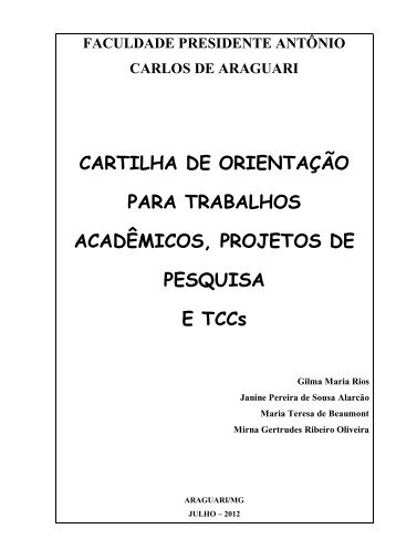 cartilha de orientação para trabalhos científicos - Unipac